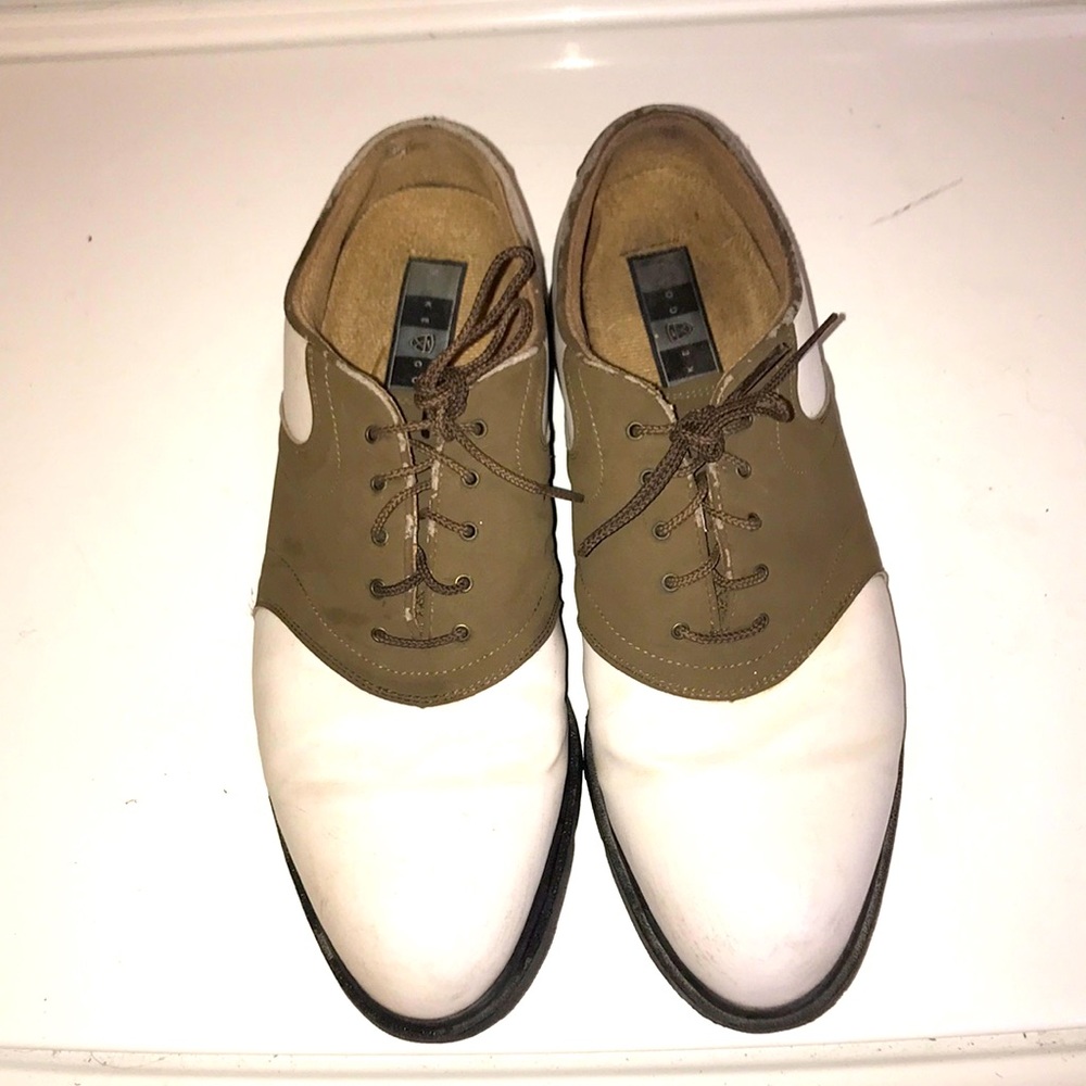 ⛳️ Nike Air Kempshell Last Comfort Saddle Brown and White Golf Cleats Size 10